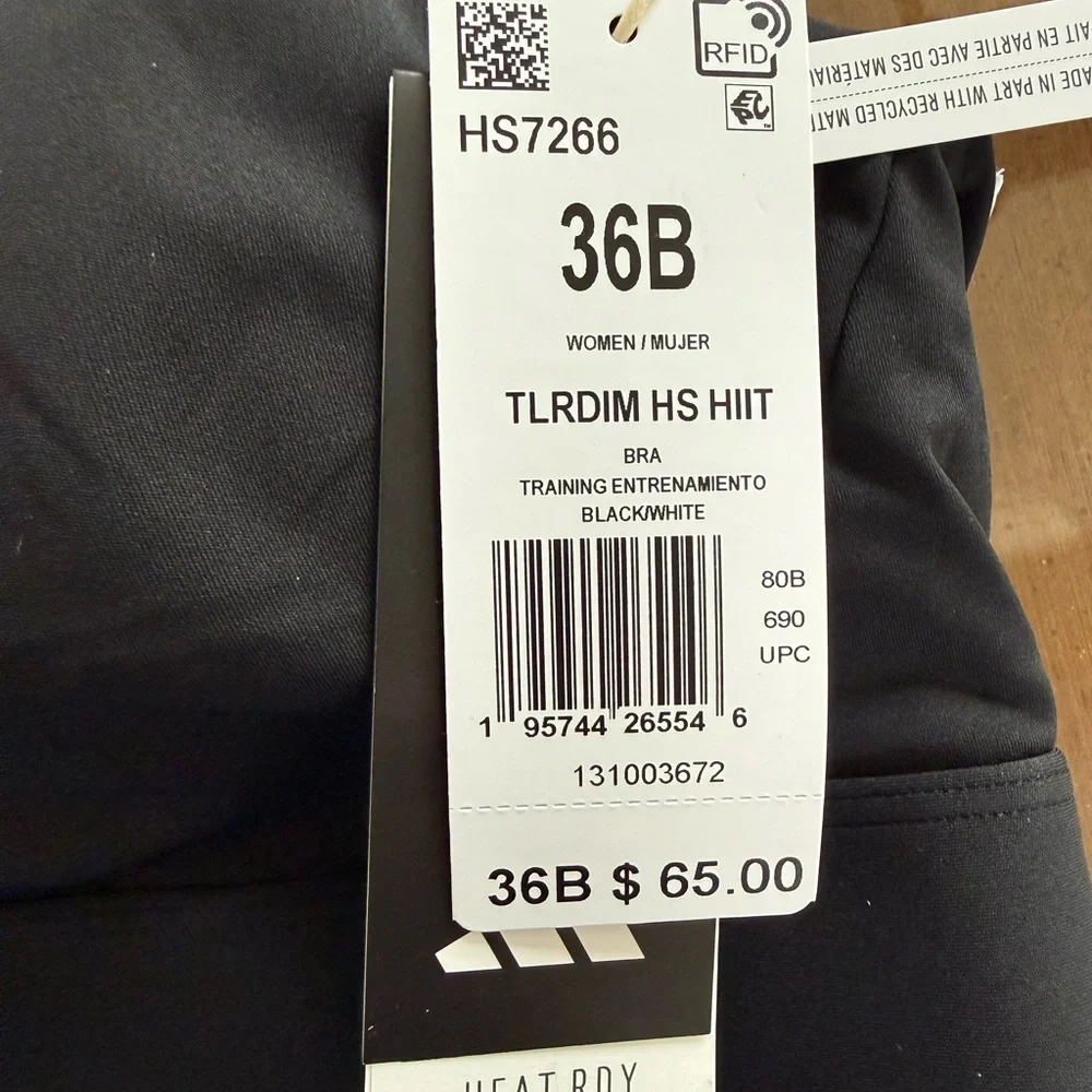 Adidas Impact High Support Athletic Training Bra NWT Size 36B - Picture 3 of 4